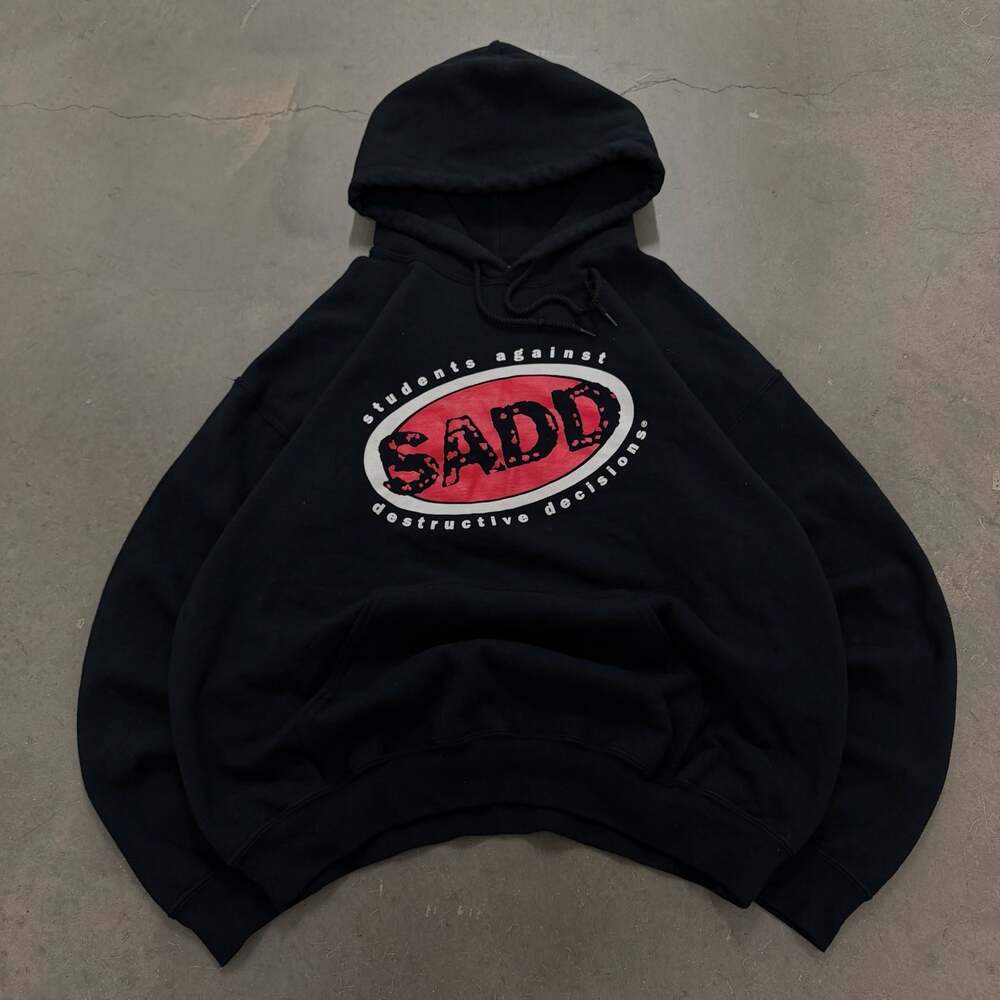Vintage SADD Hoodie “Students Against Destructive Decisions” Graphic Size L